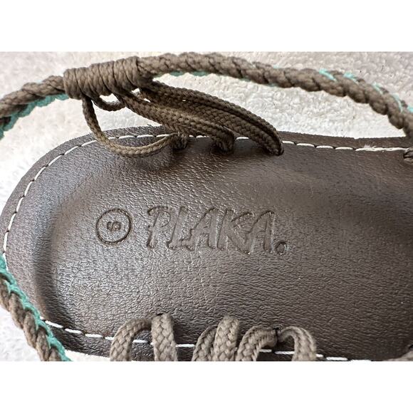 Plaka SIZE 9 Thong Rope Braided Sandals Womens Brown Teal Women's - Picture 8 of 12